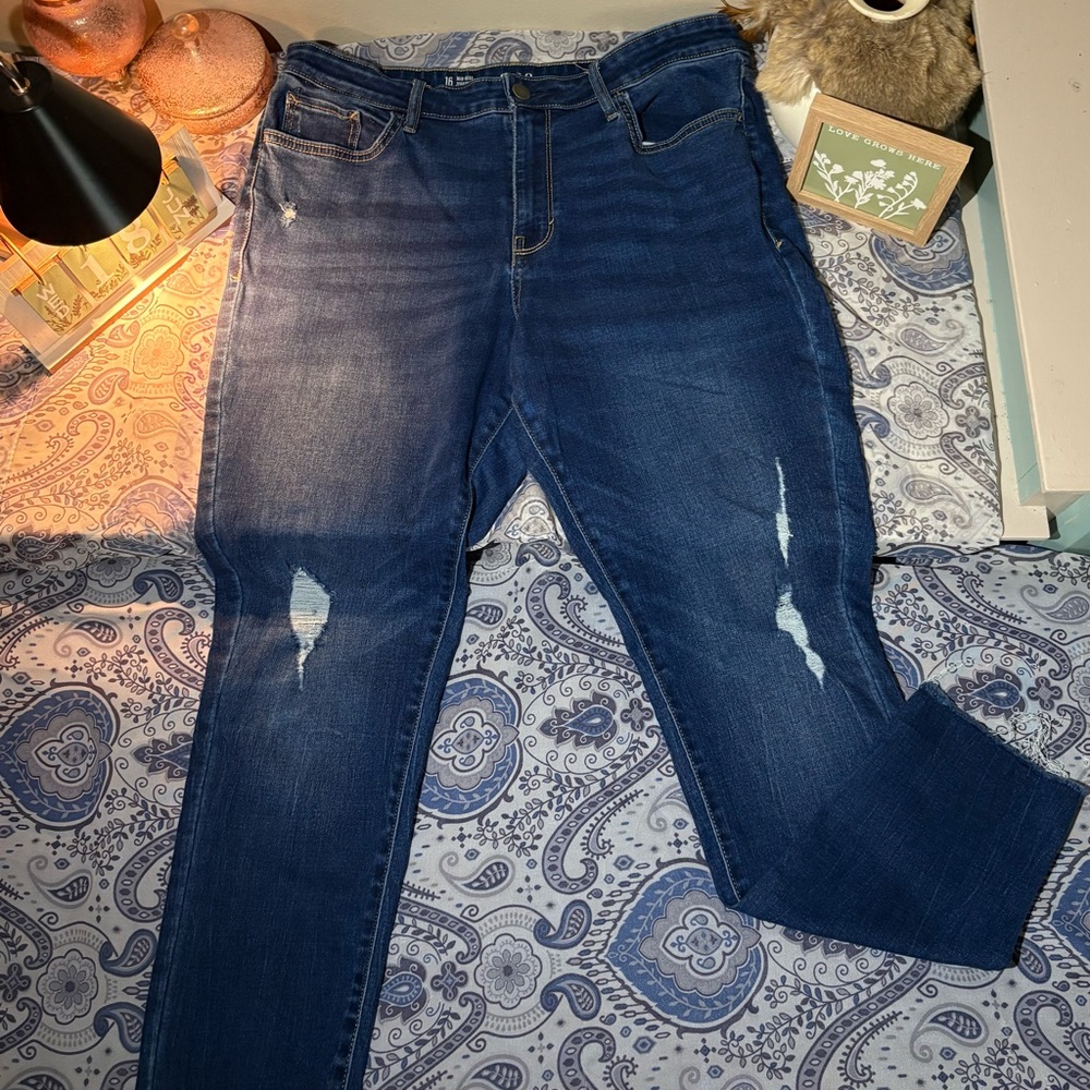 a.n.a Women's Dark Blue Skinny Jeans